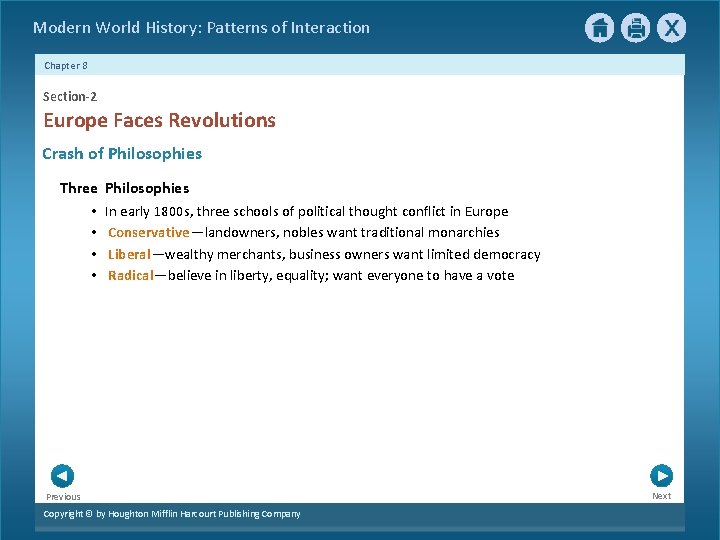 Modern World History: Patterns of Interaction Chapter 8 Section-2 Europe Faces Revolutions Crash of