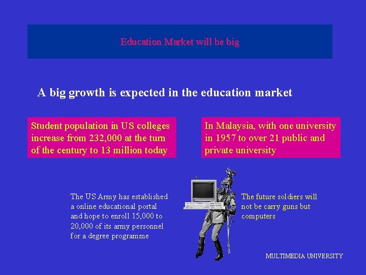 Education Market will be big A big growth is expected in the education market