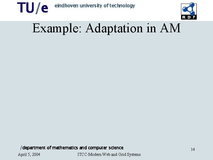 TU/e eindhoven university of technology Example: Adaptation in AM /department of mathematics and computer TU/e eindhoven university of technology Example: Adaptation in AM /department of mathematics and computer