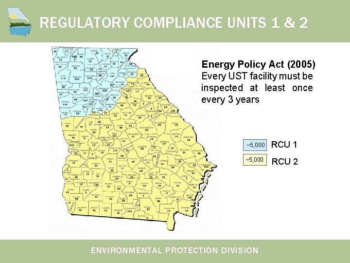 REGULATORY COMPLIANCE UNITS 1 & 2 Energy Policy Act (2005) Every UST facility must