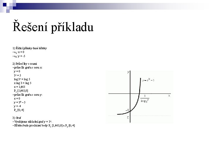 Řešení příkladu 1) Řídicí přímky dané křivky ▪ a 1: x = 0 ▪