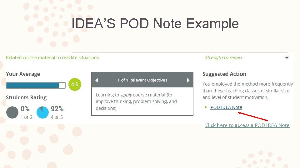 IDEA’S POD Note Example Click here to access a POD IDEA Note 