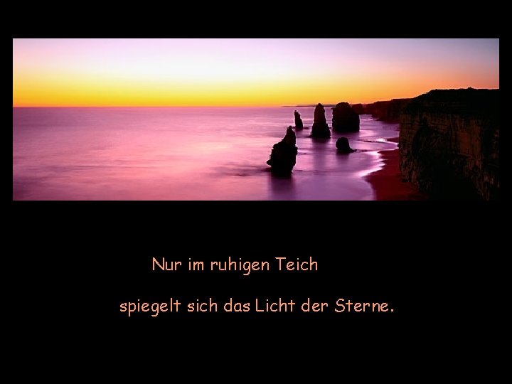 Nur im ruhigen Teich spiegelt sich das Licht der Sterne. 