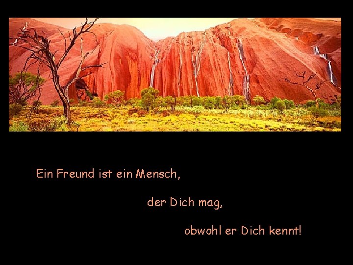 Ein Freund ist ein Mensch, der Dich mag, obwohl er Dich kennt! 