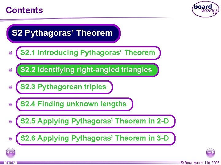 Contents S 2 Pythagoras’ Theorem A S 2. 1 Introducing Pythagoras’ Theorem A S Contents S 2 Pythagoras’ Theorem A S 2. 1 Introducing Pythagoras’ Theorem A S