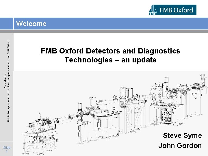 Confidential Not to be reproduced without written permission from FMB Oxford Welcome Slide 1