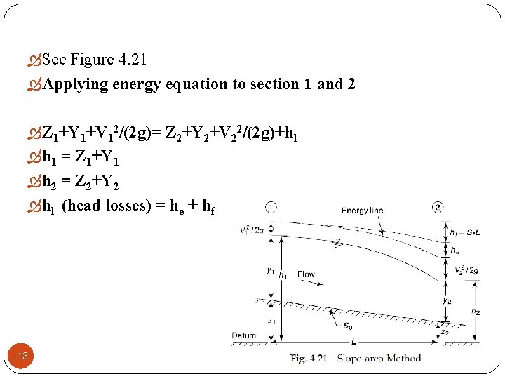 See Figure 4. 21 Applying energy equation to section 1 and 2 Z See Figure 4. 21 Applying energy equation to section 1 and 2 Z