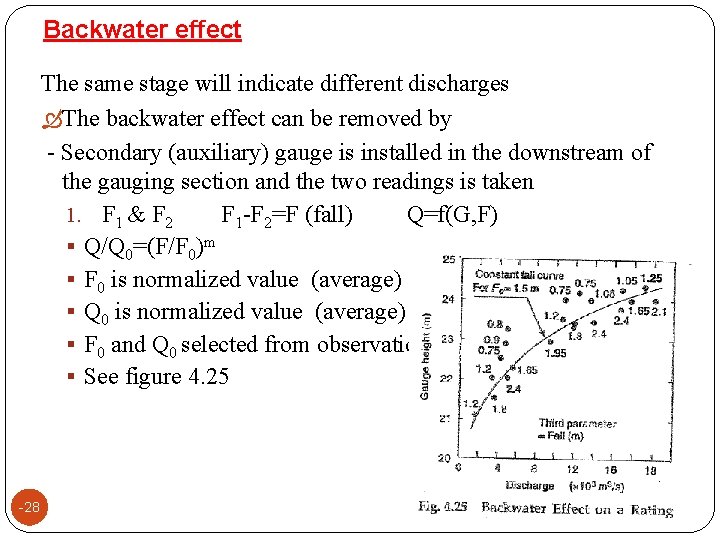 Backwater effect The same stage will indicate different discharges The backwater effect can be Backwater effect The same stage will indicate different discharges The backwater effect can be