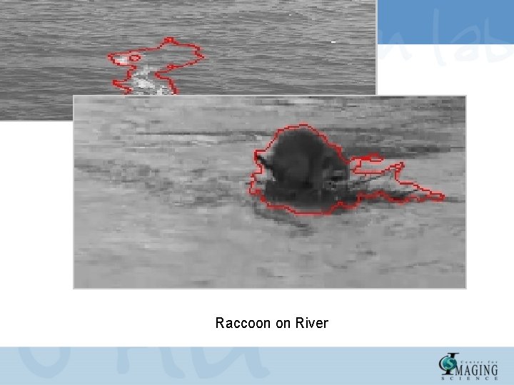 Experimental results • Results on a real sequence Raccoon on River 