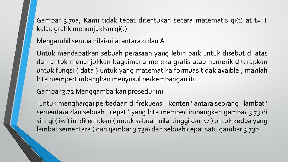 Gambar 3. 70 a, Kami tidak tepat ditentukan secara matematis qi(t) at t= T