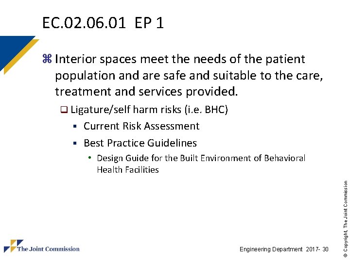 EC. 02. 06. 01 EP 1 z Interior spaces meet the needs of the EC. 02. 06. 01 EP 1 z Interior spaces meet the needs of the