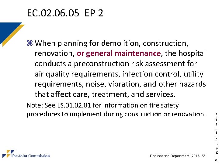 EC. 02. 06. 05 EP 2 z When planning for demolition, construction, Note: See EC. 02. 06. 05 EP 2 z When planning for demolition, construction, Note: See