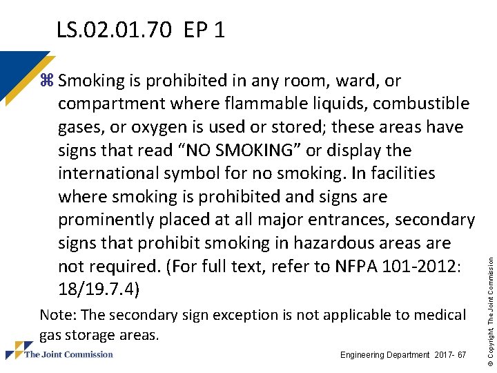 LS. 02. 01. 70 EP 1 compartment where flammable liquids, combustible gases, or oxygen LS. 02. 01. 70 EP 1 compartment where flammable liquids, combustible gases, or oxygen