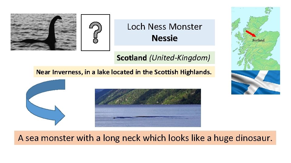 Loch Ness Monster Nessie Scotland (United-Kingdom) Near Inverness, in a lake located in the