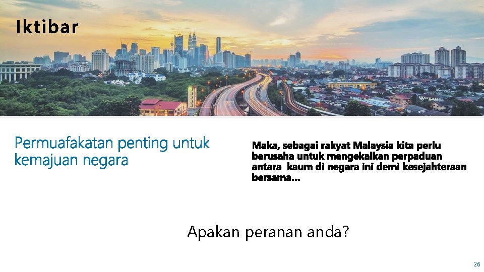 Apakan peranan anda? 26 