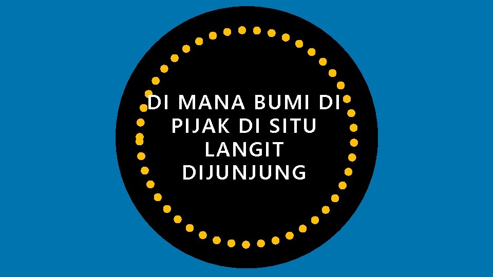 DI MANA BUMI DI PIJAK DI SITU LANGIT DIJUNJUNG 