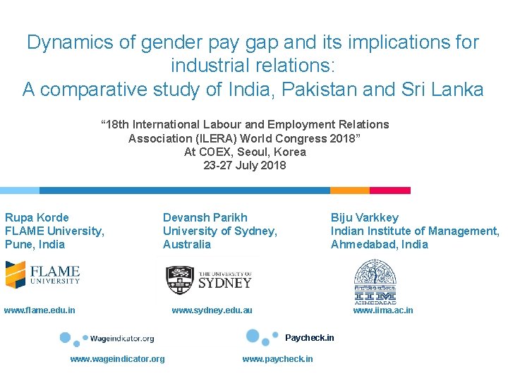 Dynamics of gender pay gap and its implications for industrial relations: A comparative study