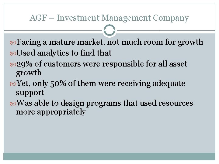 AGF – Investment Management Company Facing a mature market, not much room for growth