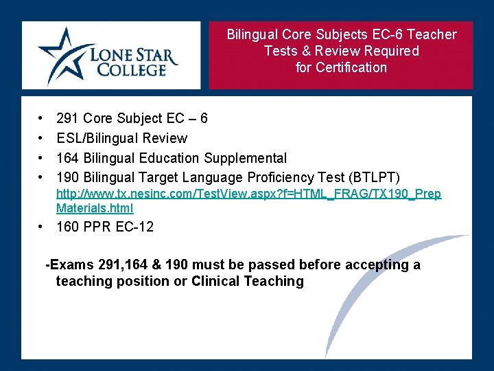 Bilingual Core Subjects EC-6 Teacher Tests & Review Required for Certification • • 291