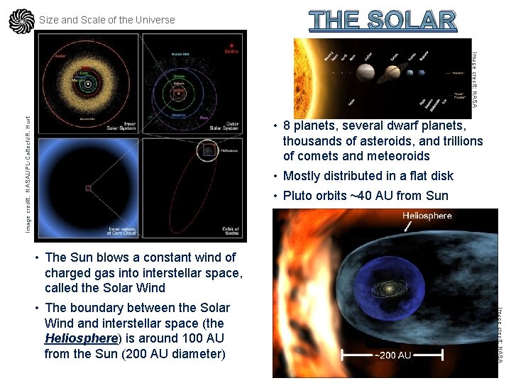 THE SOLAR SYSTEM Image credit: NASA/JPL-Caltech/R. Hurt Size and Scale of the Universe •
