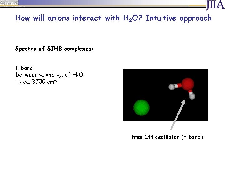 How will anions interact with H 2 O? Intuitive approach Spectra of SIHB complexes: