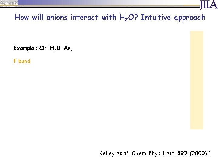 How will anions interact with H 2 O? Intuitive approach Example: Cl-·H 2 O·Arn