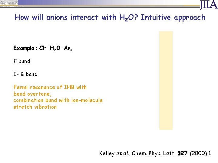 How will anions interact with H 2 O? Intuitive approach Example: Cl-·H 2 O·Arn