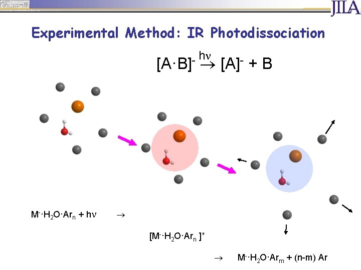 Experimental Method: IR Photodissociation h [A·B] M-·H 2 O·Arn + h [A]- + B