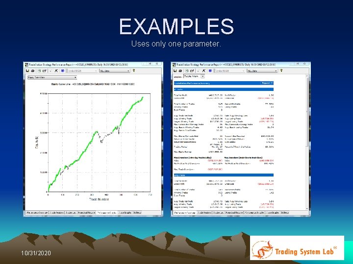 EXAMPLES Uses only one parameter. 10/31/2020 EXAMPLES Uses only one parameter. 10/31/2020