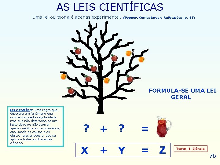 AS LEIS CIENTÍFICAS Uma lei ou teoria é apenas experimental. (Popper, Conjecturas e Refutações, AS LEIS CIENTÍFICAS Uma lei ou teoria é apenas experimental. (Popper, Conjecturas e Refutações,