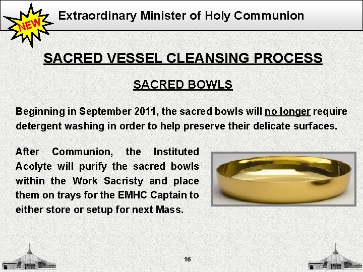 NEW Extraordinary Minister of Holy Communion SACRED VESSEL CLEANSING PROCESS SACRED BOWLS Beginning in