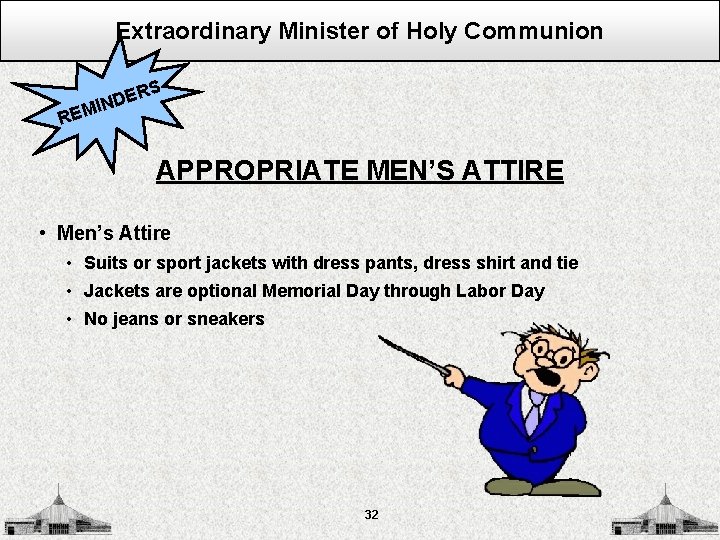 Extraordinary Minister of Holy Communion S ER D N I REM APPROPRIATE MEN’S ATTIRE