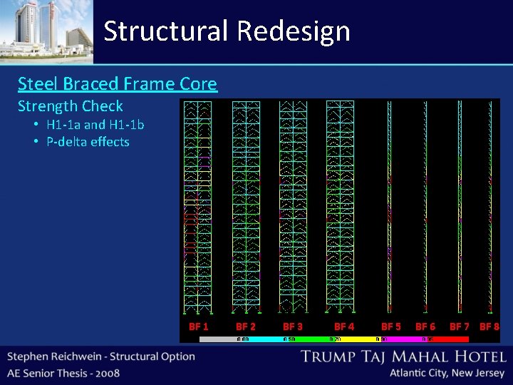 Structural Redesign Steel Braced Frame Core Strength Check • H 1 -1 a and