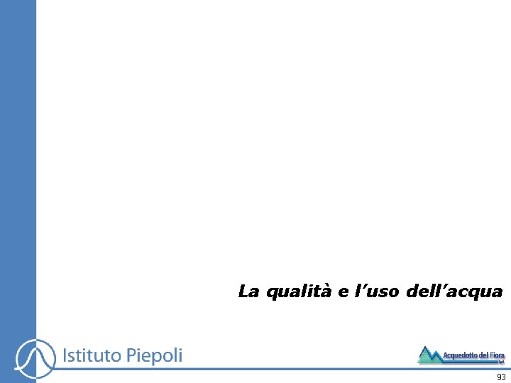 La qualità e l’uso dell’acqua 93 