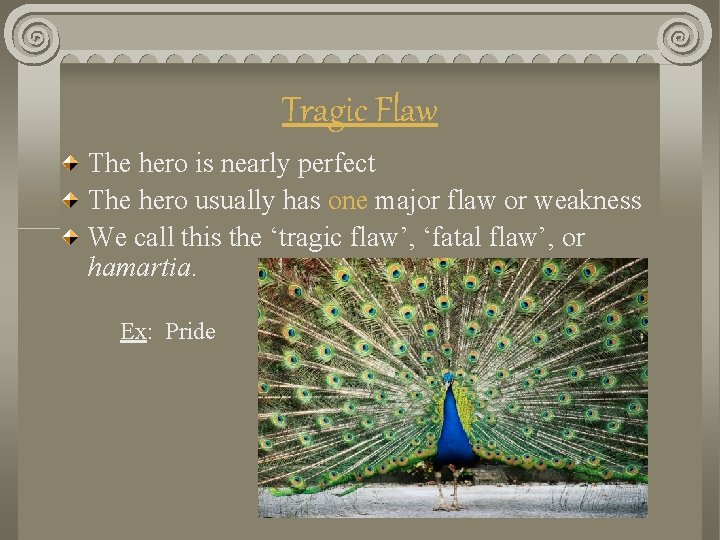 Tragic Flaw The hero is nearly perfect The hero usually has one major flaw