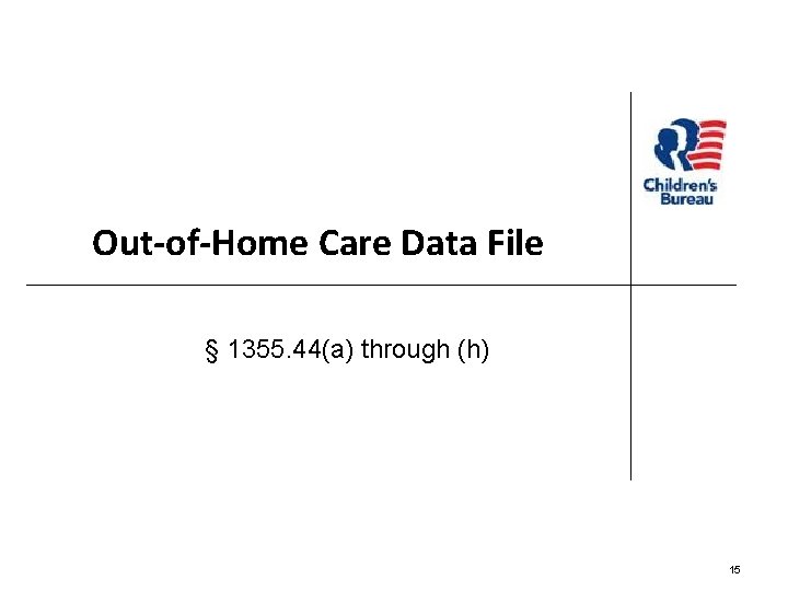 Out-of-Home Care Data File § 1355. 44(a) through (h) 15 
