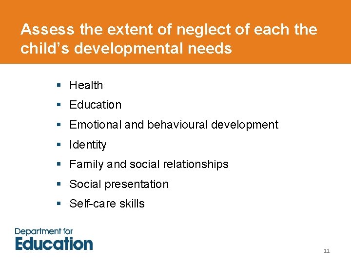 Assessing childrens developmental needs Assessment Analysis and Planning