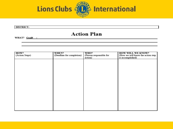 Action Plans LIONS CLUBS INTERNATIONAL GMT / GLT Launch 18 