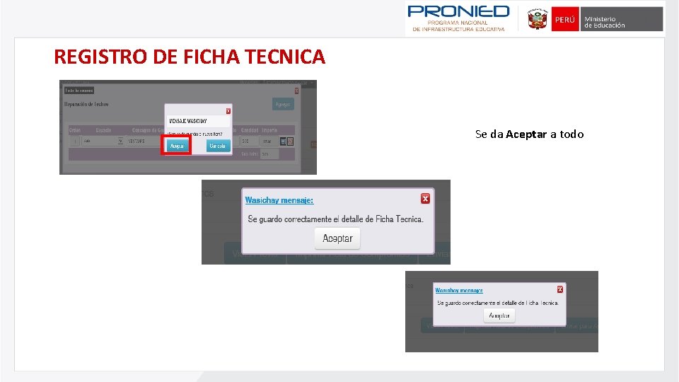 REGISTRO DE FICHA TECNICA Se da Aceptar a todo 