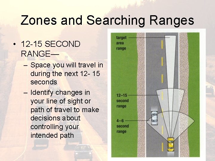 Zones and Searching Ranges • 12 -15 SECOND RANGE— – Space you will travel