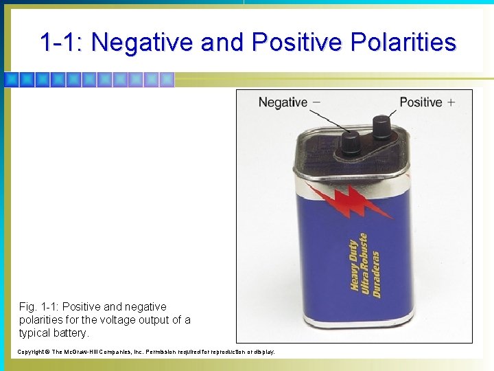 1 -1: Negative and Positive Polarities Fig. 1 -1: Positive and negative polarities for