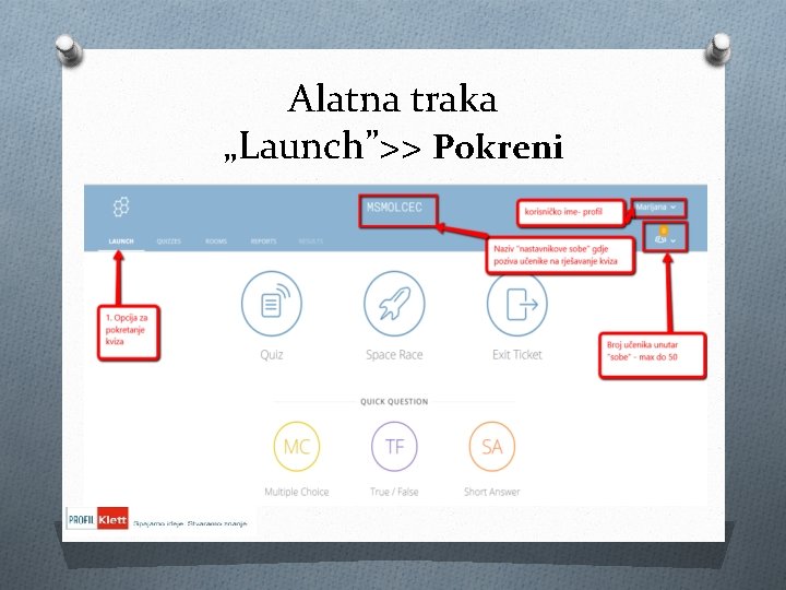 Alatna traka „Launch”>> Pokreni 