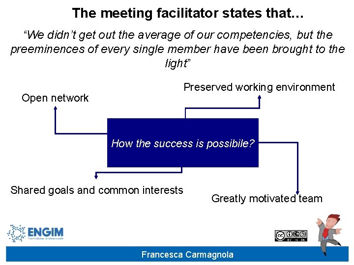 The meeting facilitator states that… “We didn’t get out the average of our competencies,