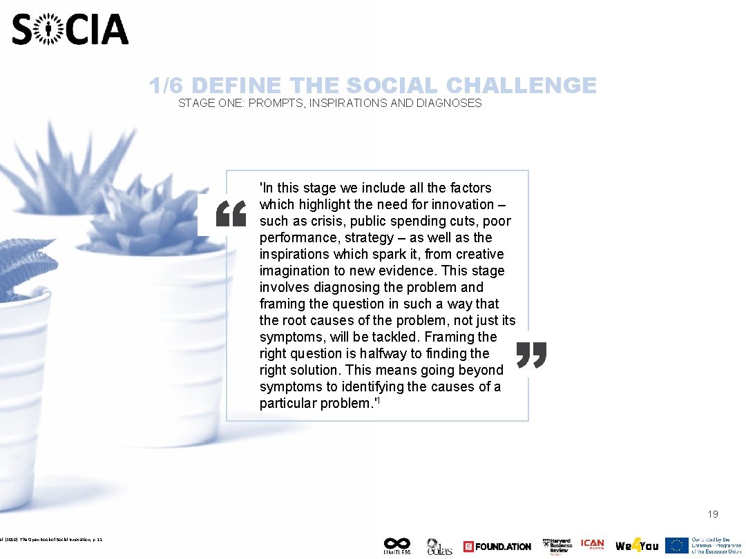 al. (2010). The Open Book of Social Innovation, p. 11 1/6 DEFINE THE SOCIAL
