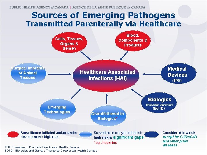 Sources of Emerging Pathogens Transmitted Parenterally via Healthcare Blood, Components & Products Cells, Tissues,