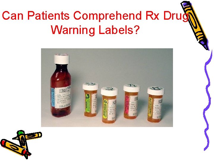 Can Patients Comprehend Rx Drug Warning Labels? Davis et al. JGIM 2006; 21: 847