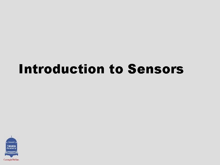 Introduction to Sensors 