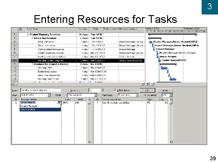 3 Entering Resources for Tasks 39 