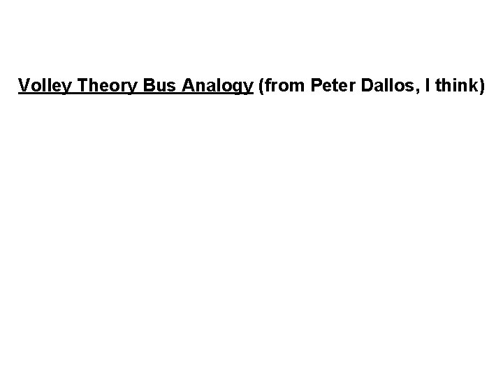 Volley Theory Bus Analogy (from Peter Dallos, I think) 