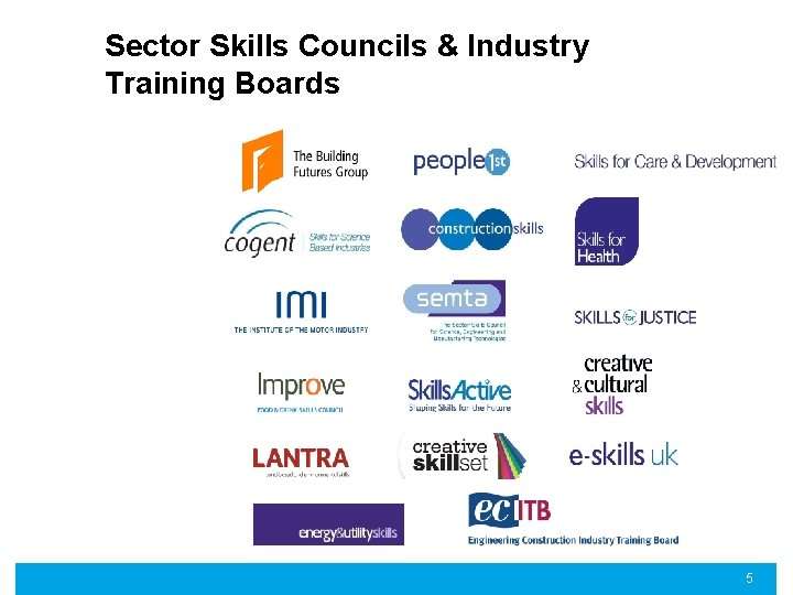 Sector Skills Councils & Industry Training Boards 5 